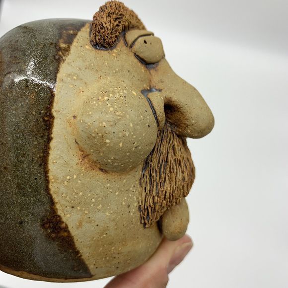 Vintage cat jarosz pottery funny face pottery 3D Salt Pepper Shakers 1984 - Picture 15 of 16